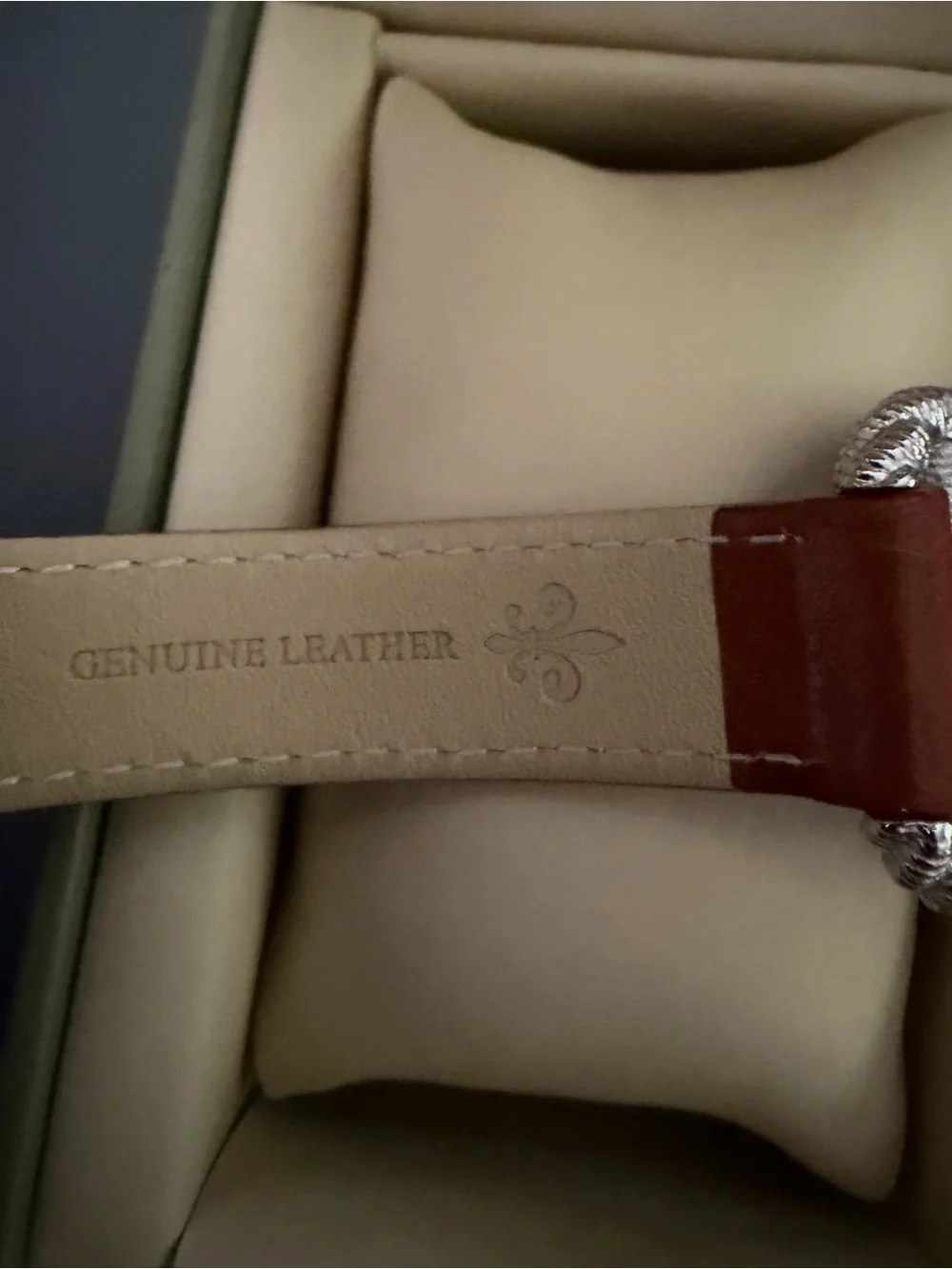 Judith Ripka Brown Leather Double-Wrap Watch with Silver Rope Bezel, NEW in box